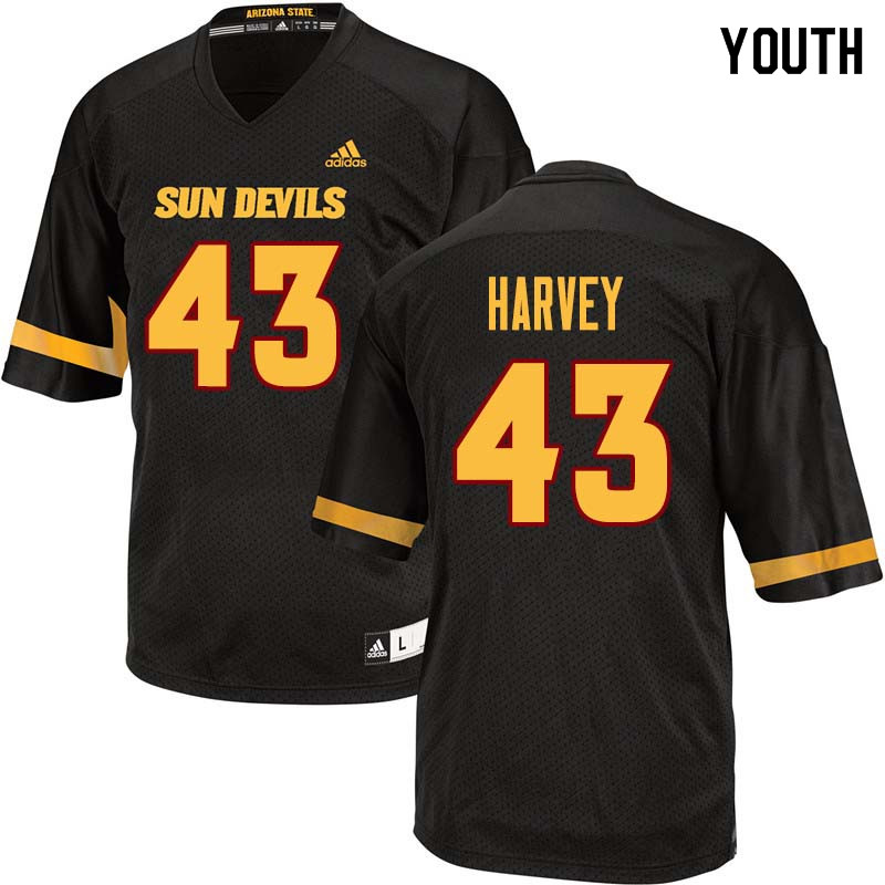 Youth #43 Jalen Harvey Arizona State Sun Devils College Football Jerseys Sale-Black